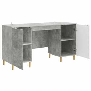 Stůl s policí Betonově šedá 142,5 x 50 x 75 cm Kompozitní dřevo - obrázek 4