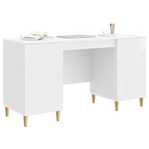 Stůl Bílá s vysokým leskem 142,5 x 50 x 75 cm Kompozitní dřevo - obrázek 3