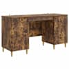 vidaXL Laud riiuliga Suitsutatud tamm 142,5 x 50 x 75 cm Tehispuit