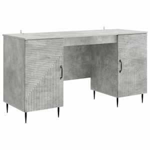 Miza s polico Betonsko siva 142,5 x 50 x 75 cm Inženirski les