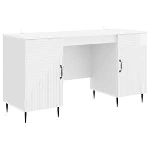 vidaXL Laud K&otilde;rgl&auml;ikega valge 142,5 x 50 x 75 cm Tehispuit