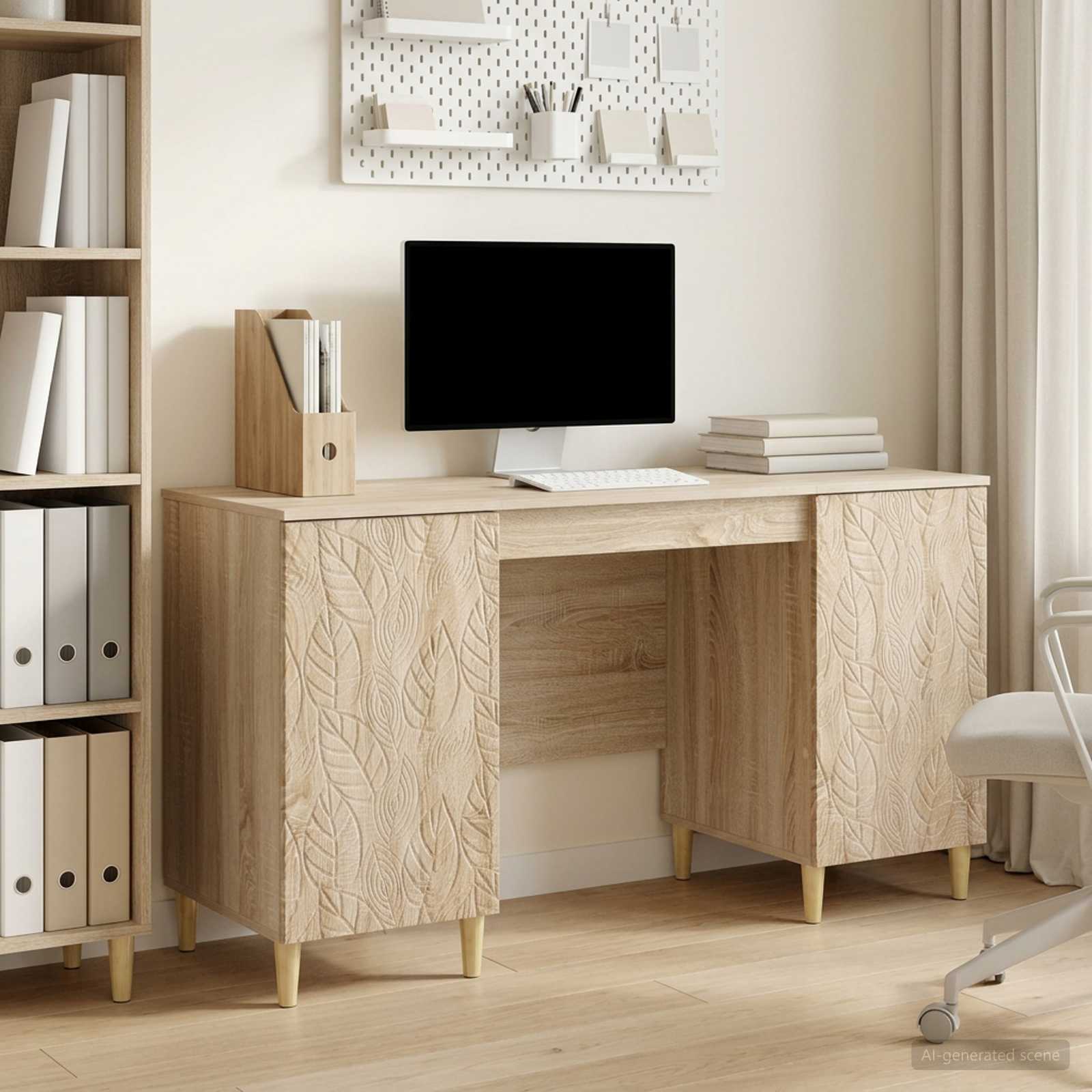 vidaXL Miza Sonoma hrast Inženirski les 142,5 x 50 x 75 cm