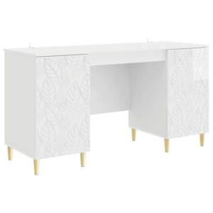 vidaXL Laud K&otilde;rgl&auml;ikega valge 142,5 x 50 x 75 cm Tehispuit