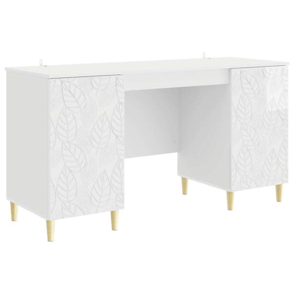 vidaXL Laud K&otilde;rgl&auml;ikega valge 142,5 x 50 x 75 cm Tehispuit
