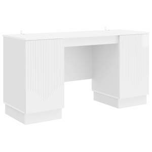 vidaXL Laud K&otilde;rgl&auml;ikega valge 142,5 x 50 x 75 cm Tehispuit
