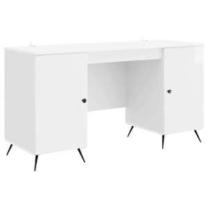 vidaXL Laud K&otilde;rgl&auml;ikega valge 142,5 x 50 x 75 cm Tehispuit