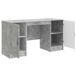 Stůl s policí Betonově šedá 142,5 x 50 x 75 cm Kompozitní dřevo - obrázek 4