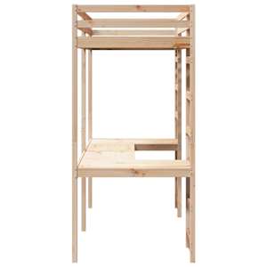 Rám postele loft Přírodní 90 x 200 cm Masivní borové dřevo - obrázek 6
