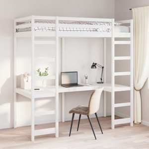 Rám postele loft Bílá 80 x 200 cm Masivní borové dřevo - obrázek 1
