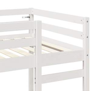 Rám postele loft Bílá 90 x 190 cm Masivní borové dřevo - obrázek 8