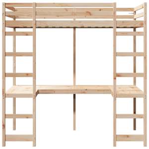 Rám postele loft Přírodní 75 x 190 cm Masivní borové dřevo - obrázek 5