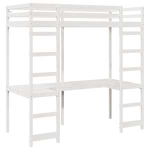 Rám postele loft Bílá 75 x 190 cm Masivní borové dřevo - obrázek 4