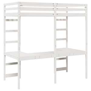 Rám postele loft Bílá 75 x 190 cm Masivní borové dřevo - obrázek 7