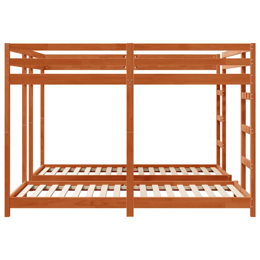 Trippel Køyesengramme Vokset Brun 200 x 200 cm Massiv furu - Bilde 5