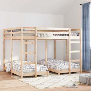 Okvir trojne postelje Rjava 160 x 200 cm Masivno borovo les