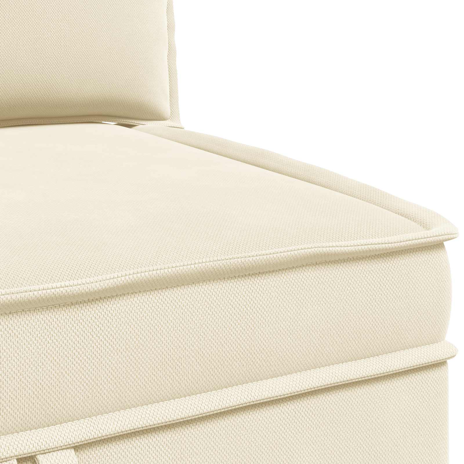 Kotni sofa z shrambo Krem Žamet - slika 8