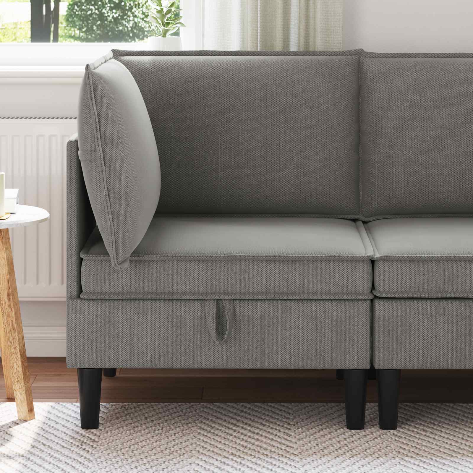 vidaXL Canapea colț cu depozitare Gri închis Catifea