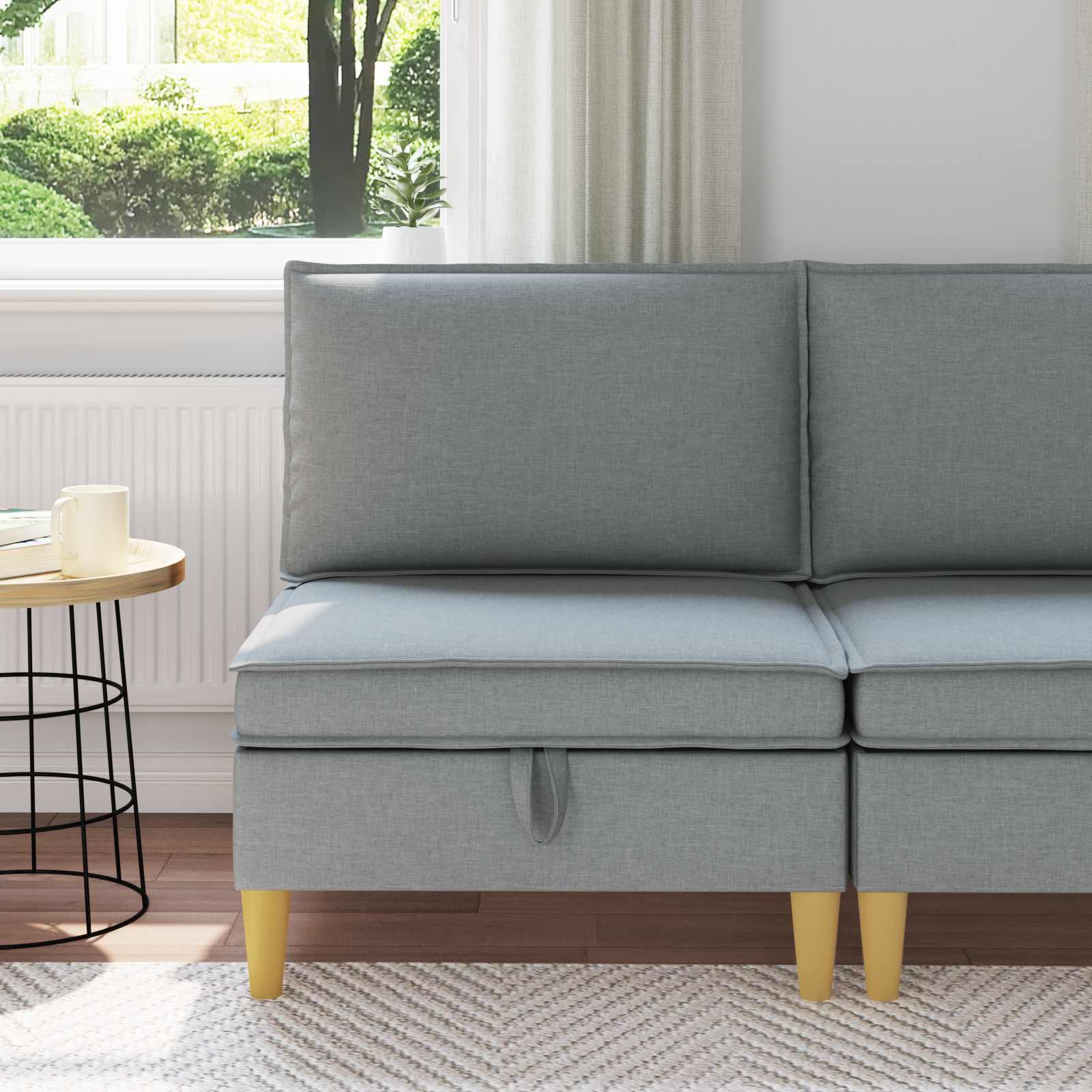 vidaXL Sofa cu Depozitare Țesătură