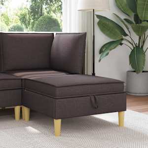Pouf s shrambnim prostorom Temno rjava Blago