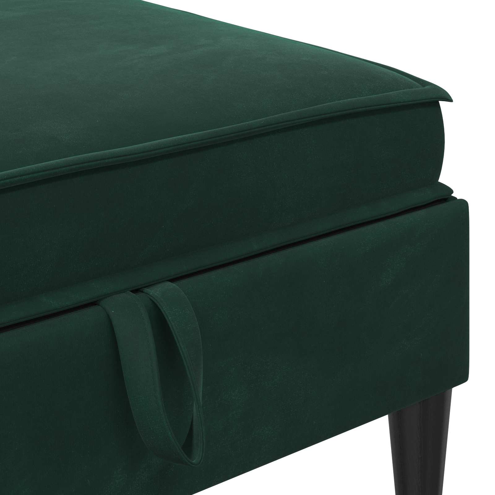 Pouf s shrambnim prostorom Temno zelena Žamet - slika 7