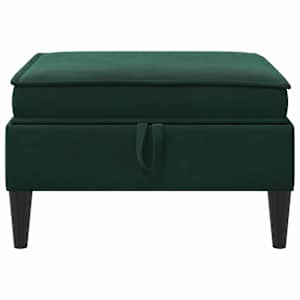 Pohovkový taburet se storage Tmavě zelená 70 x 70 x 40 cm Samet - obrázek 4
