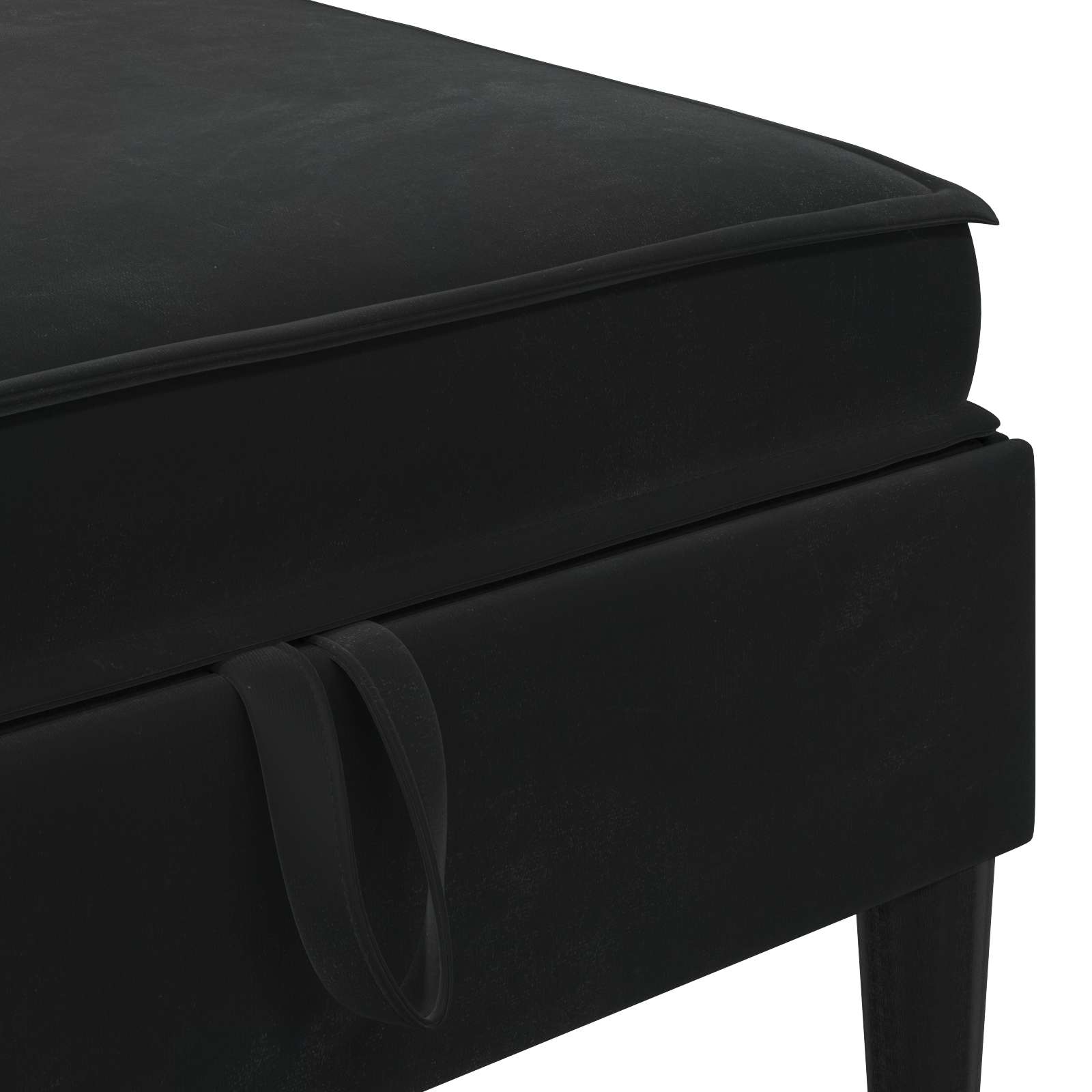 Pouf s shrambnim prostorom Črna Žamet - slika 7