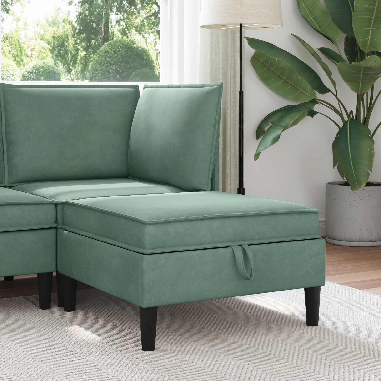 vidaXL Taburet cu depozitare Verde Mării Catifea