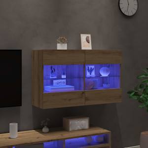 TV wall cabinet s LED Artisanový dub 98,5 x 30 x 60,5 cm - obrázek 6