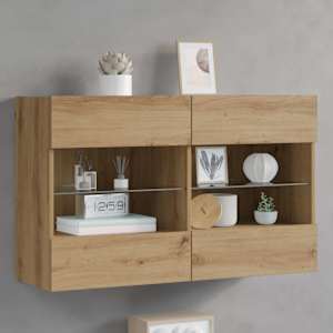 TV wall cabinet s LED Artisanový dub 98,5 x 30 x 60,5 cm - obrázek 1