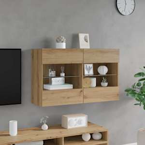 TV wall cabinet s LED Artisanový dub 98,5 x 30 x 60,5 cm - obrázek 5