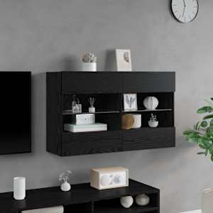 TV wall cabinet Černý dub 98,5 x 30 x 60,5 cm kompozitní dřevo - obrázek 5