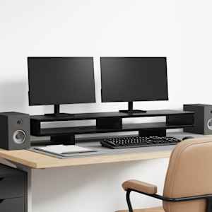 Stojalo za monitor Črna 100 x 27 x 15 cm Konstruiran les