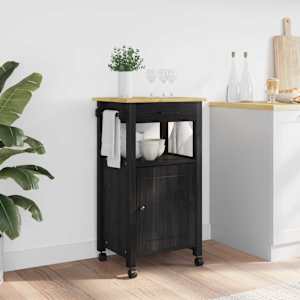 Kuhinjski voziček MONZA Črna 48 x 40 x 88,5 cm