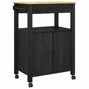 vidaXL K&ouml;&ouml;gik&auml;ru MONZA Must 60 x 40 x 88,5 cm Kindel m&auml;nnipuidust