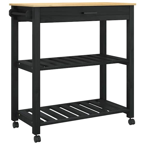vidaXL K&ouml;&ouml;gik&auml;ru MONZA Must 84 x 40 x 88,5 cm Kindel m&auml;nnipuidust