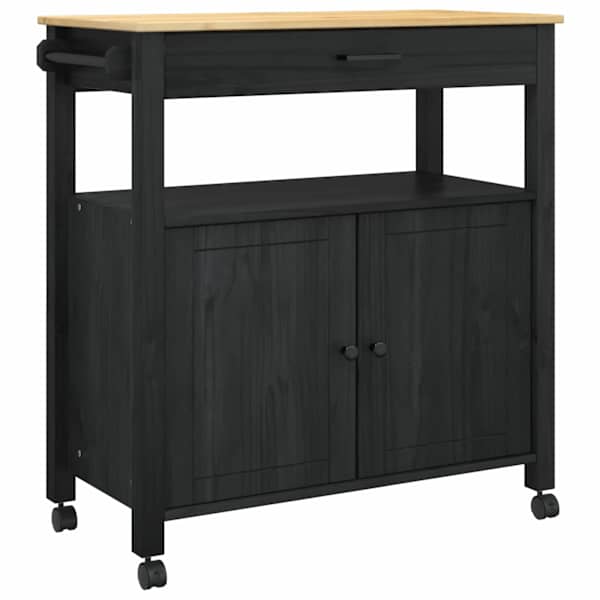 vidaXL K&ouml;&ouml;gik&auml;ru MONZA Must 84 x 40 x 88,5 cm Kindel m&auml;nnipuidust