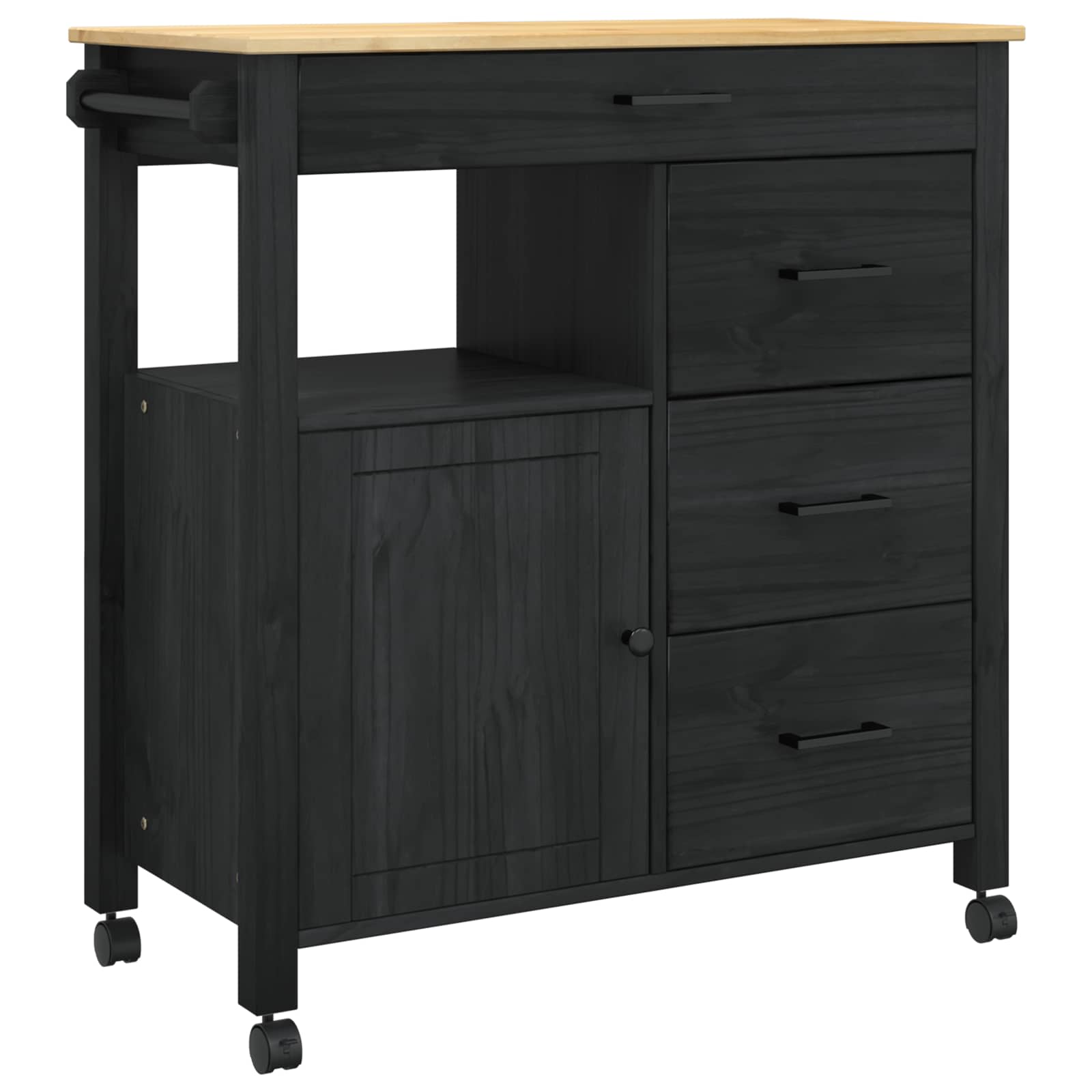 Thumbnail - vidaXL Küchentrolley Uni Schwarz