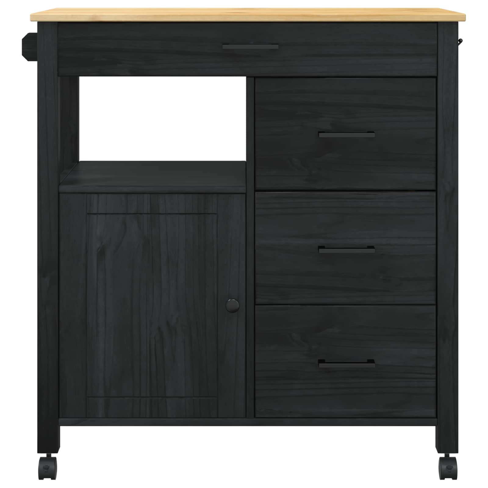 Keittiövaunu Yksivärinen Musta - Image 5