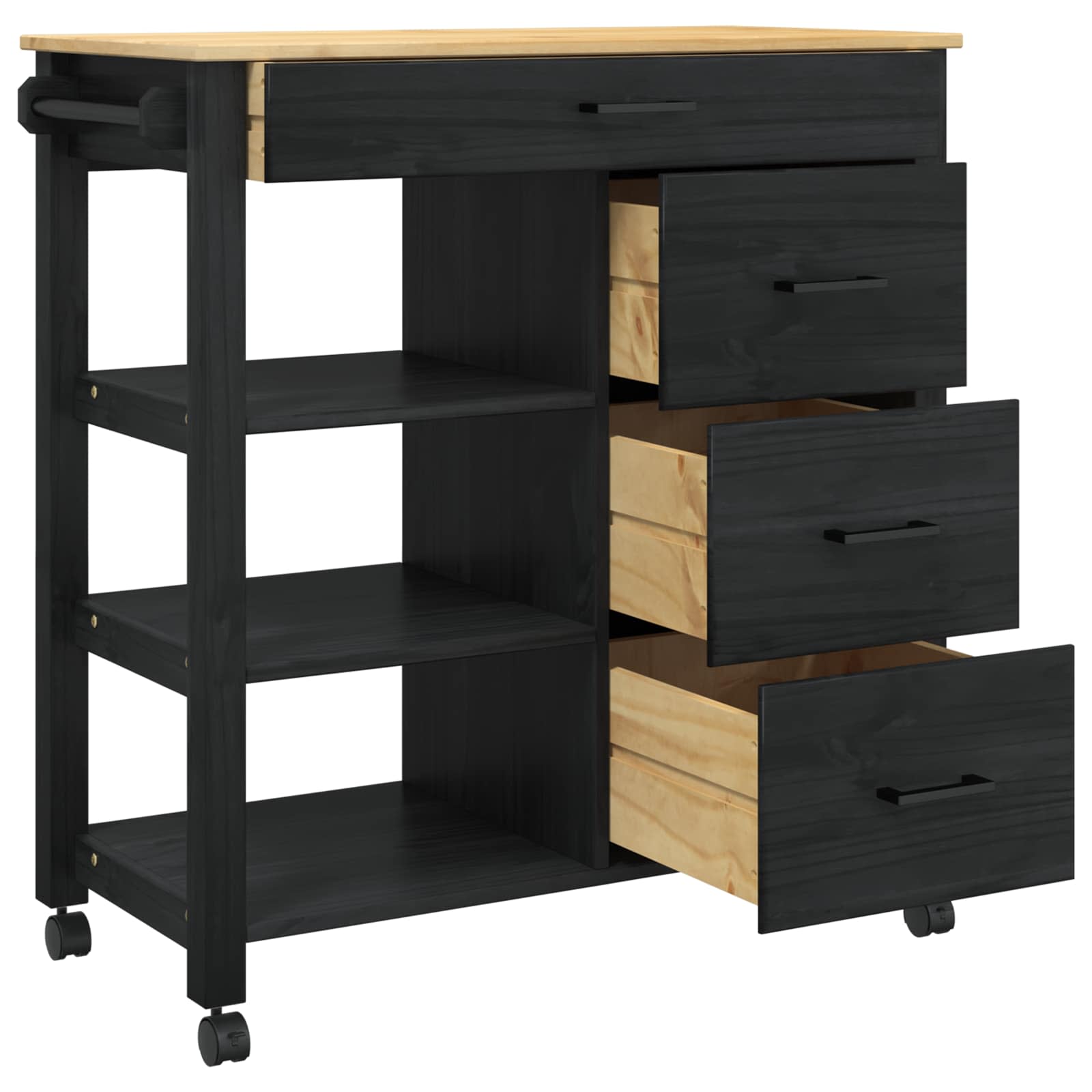 Keittiövaunu Musta - Image 4