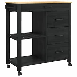 vidaXL K&ouml;&ouml;gik&auml;ru MONZA Must 84 x 40 x 88,5 cm Kindel m&auml;nnipuidust