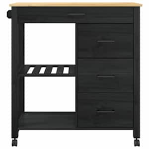 Kuchyňský vozík MONZA Černý 84 x 40 x 88,5 cm - obrázek 5