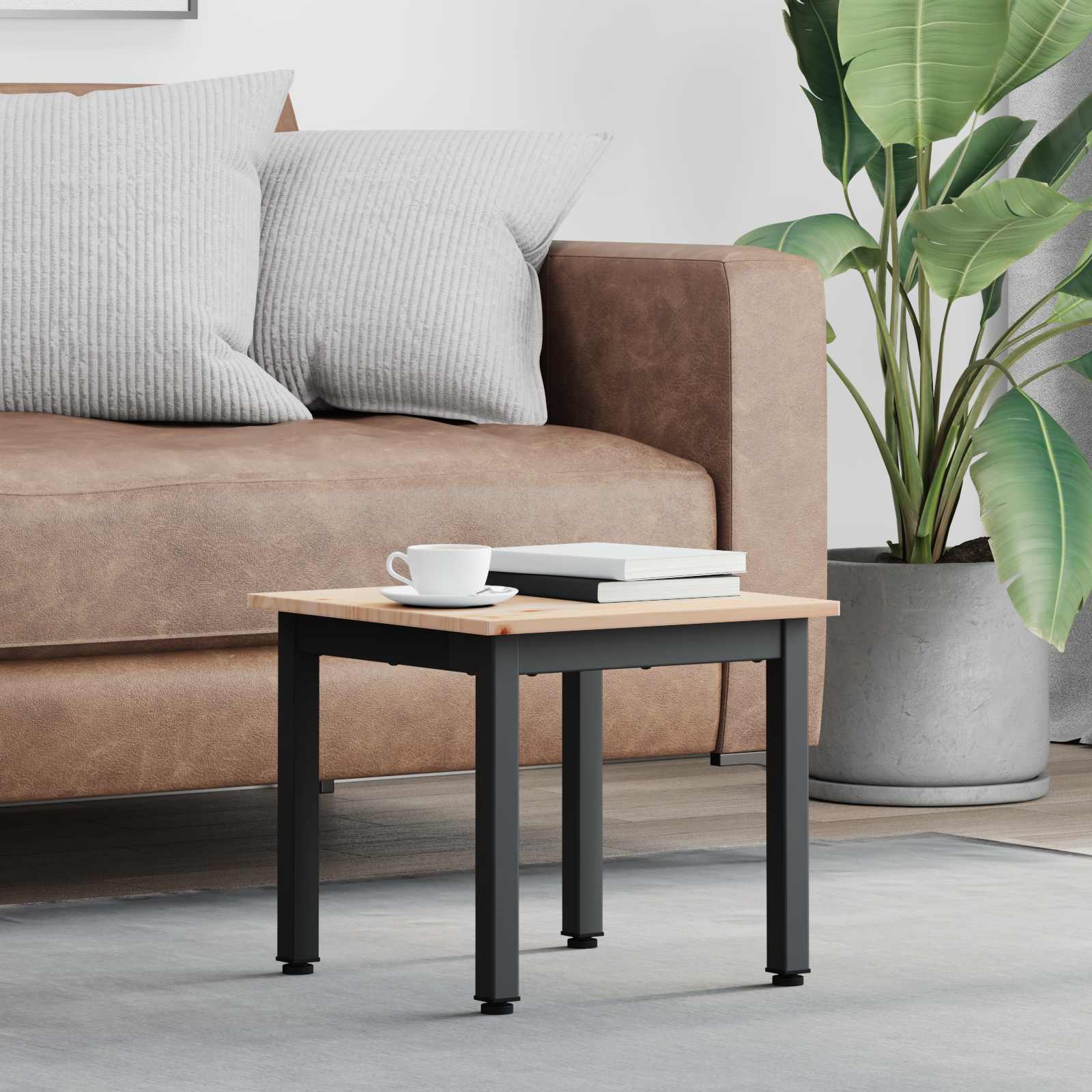 vidaXL Couchtisch Natur 40 x 40 x 36 cm Massives Kiefernholz