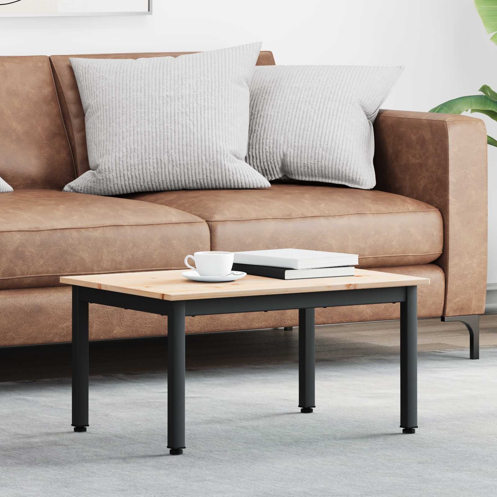 vidaXL Couchtisch Natur 60 x 50 x 36 cm Massives Kiefernholz