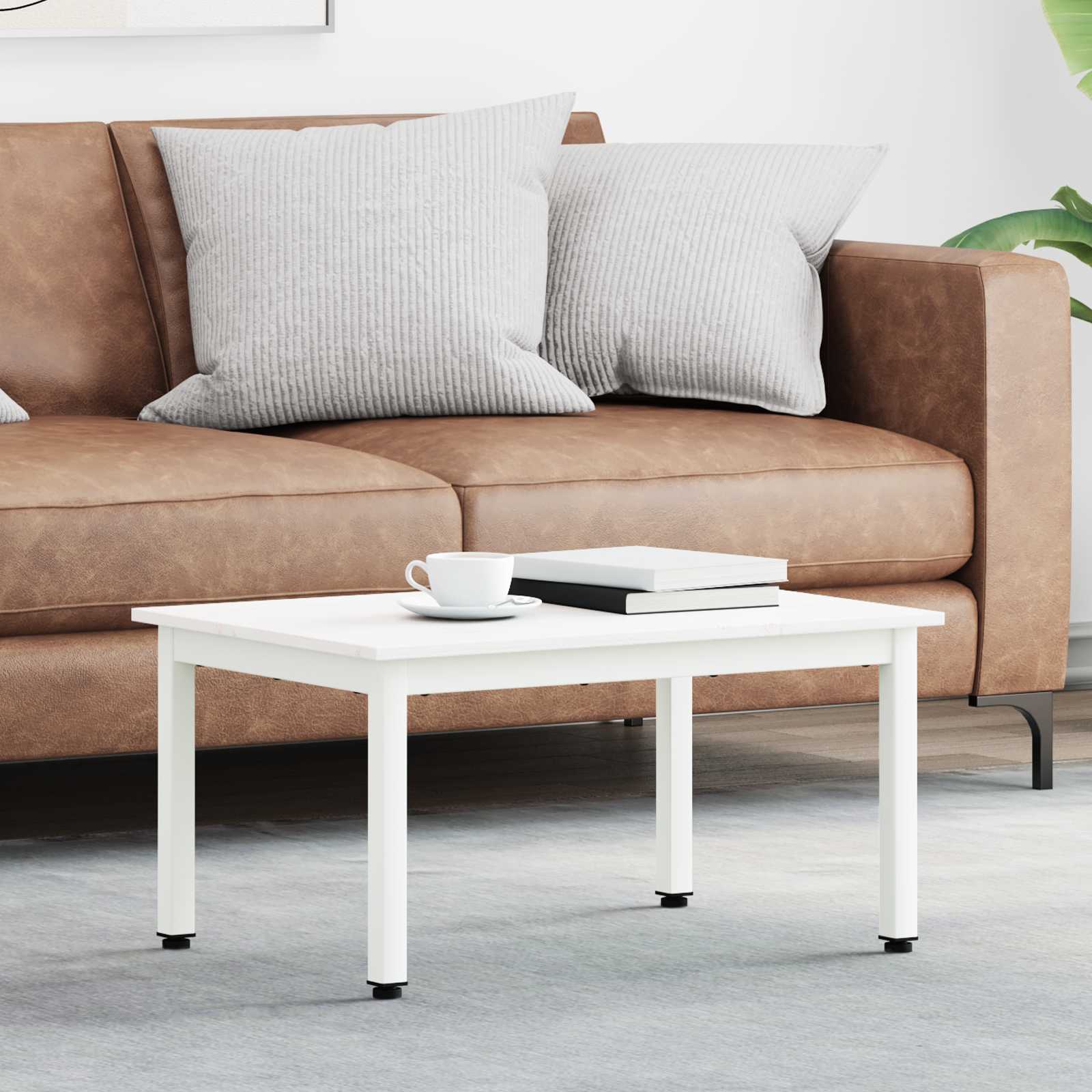 vidaXL Couchtisch Weiß 60 x 50 x 36 cm Massives Kiefernholz