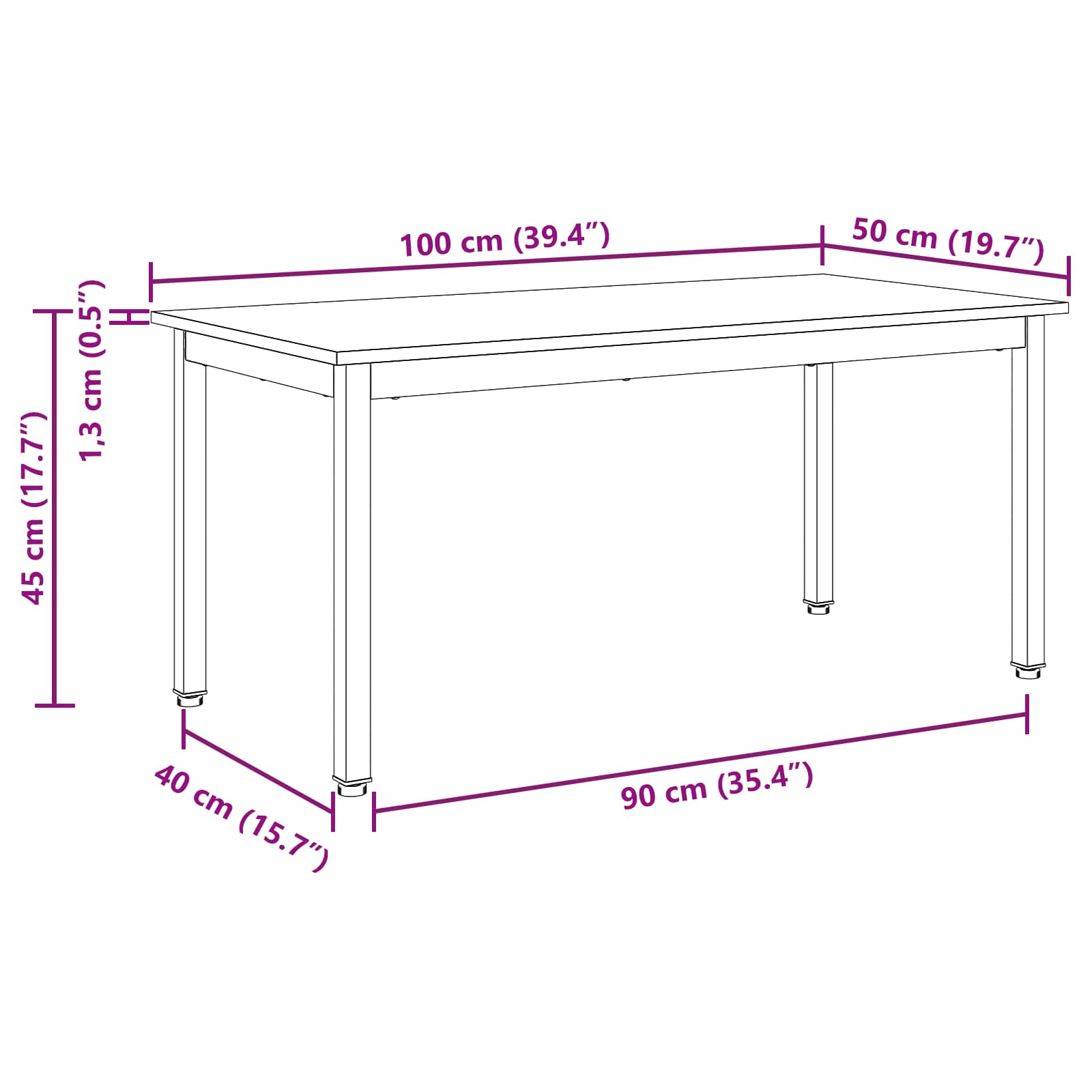 Salontafel Wit 100 x 50 x 45 cm Massief grenenhout image 12