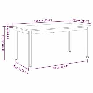 Konferenční stolek Bílá 100 x 50 x 45 cm Masivní borové dřevo - obrázek 12