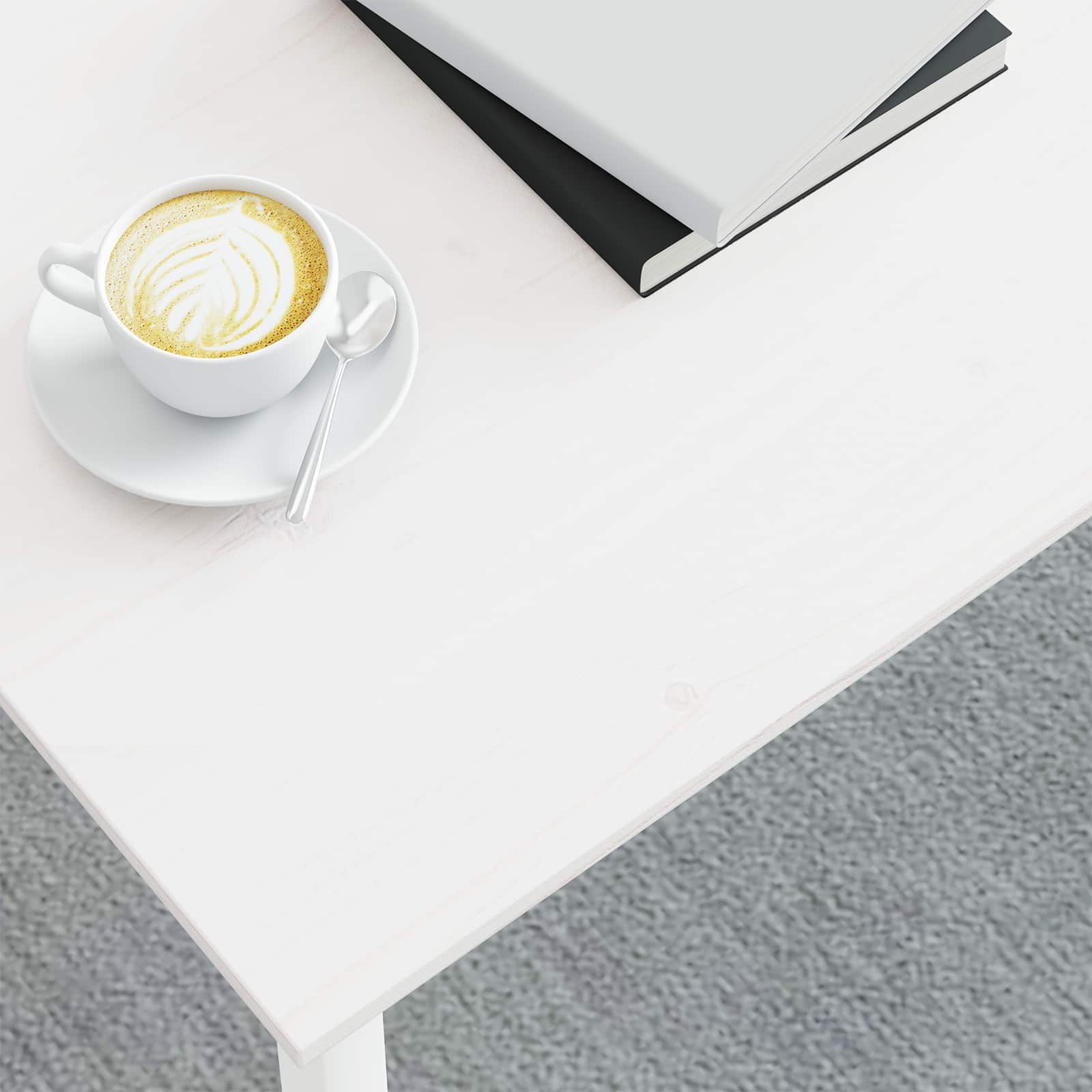 Salontafel Wit 100 x 100 x 45 cm Massief grenenhout image 4