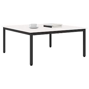 Konferenční stolek Bílá 100 x 100 x 45 cm Masivní borové dřevo - obrázek 3