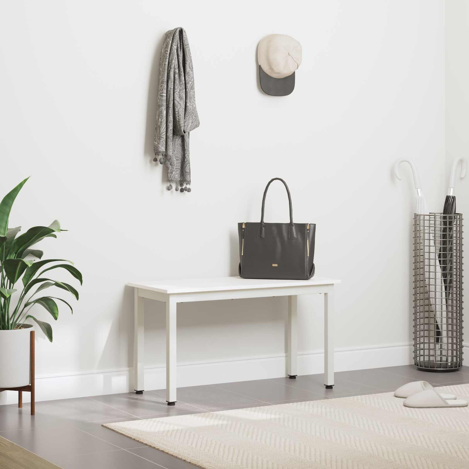 Bank Wit 80 x 35 x 45 cm Massief grenenhout image 4