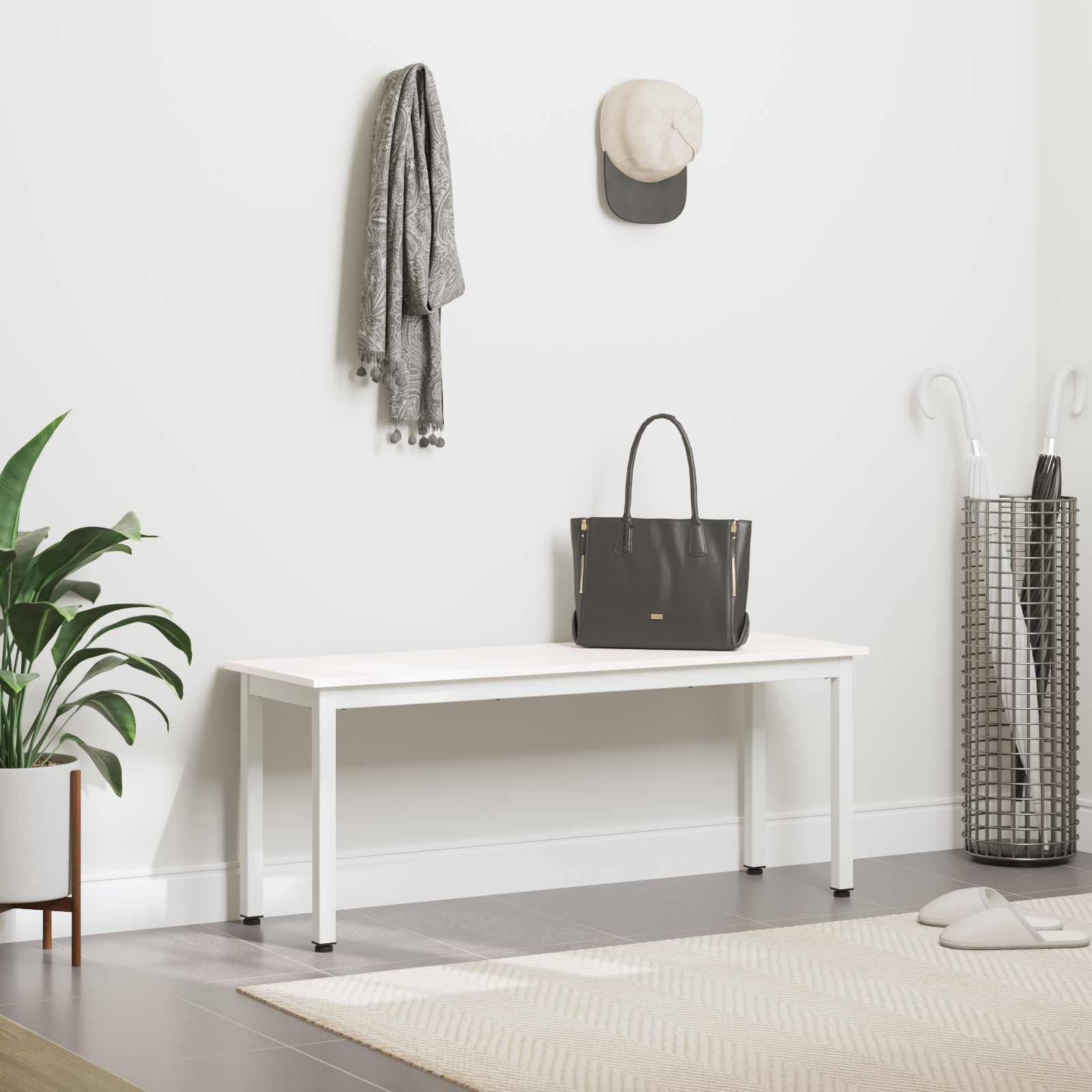 Bank Wit 110 x 35 x 45 cm Massief grenenhout image 4